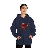 Lip Bite Hoodie in Gothic Red with a striking graphic of red lips, perfect for edgy fashion lovers.