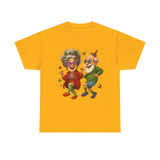 Playful illustration of an elderly couple on the Dancing Seniors Illustration T‑Shirt, perfect for whimsical wear.