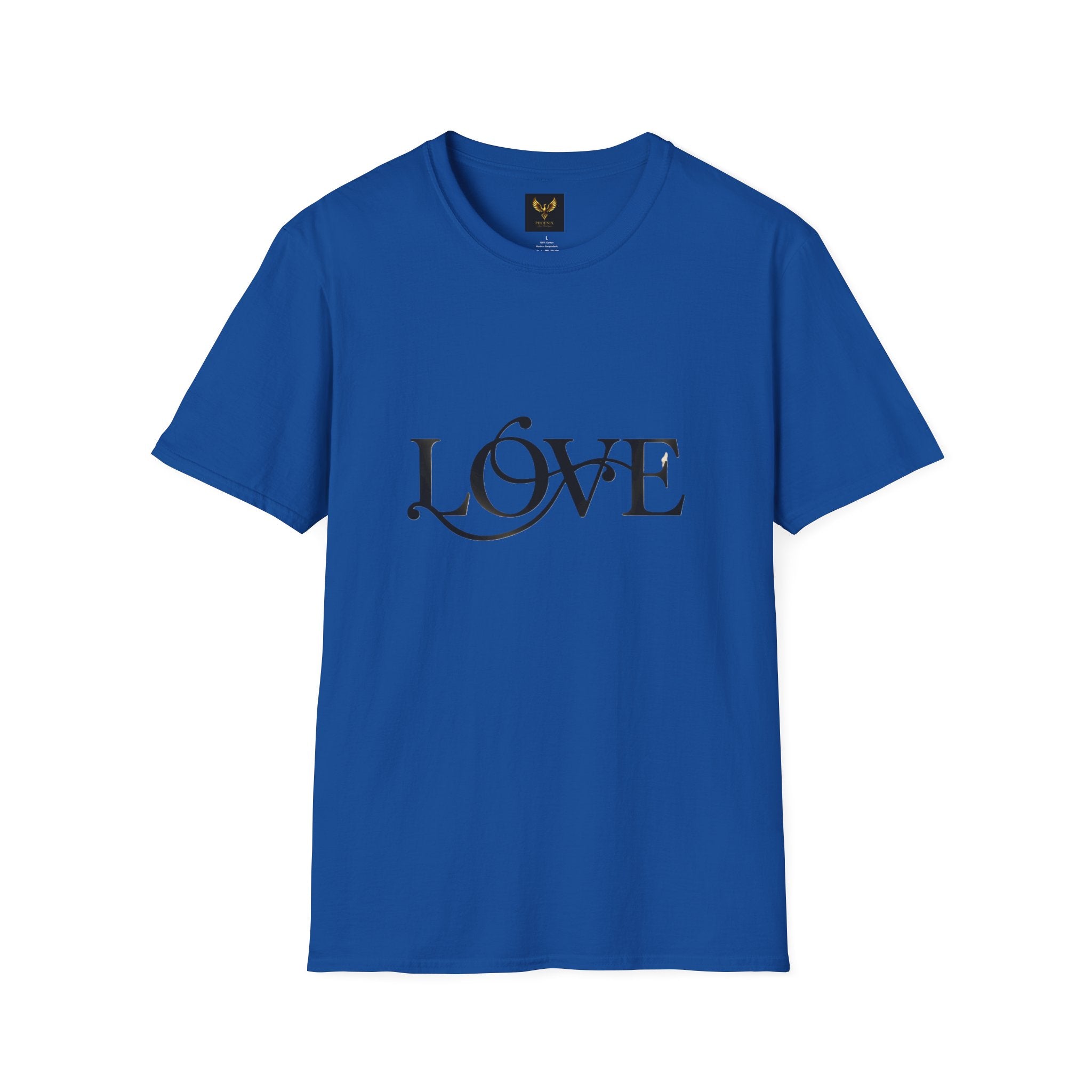 Love Script T-Shirt Elegant Black bkue