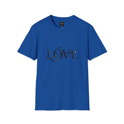 Love Script T-Shirt Elegant Black bkue