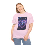 Flat lay of the Galaxy Heart Couple T-Shirt with accessories, highlighting its versatility for casual wear.