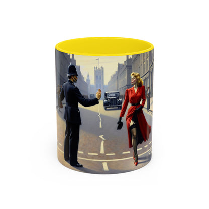 Vintage Glamour Accent Coffee Mug displayed against a vibrant background, perfect for home decor.