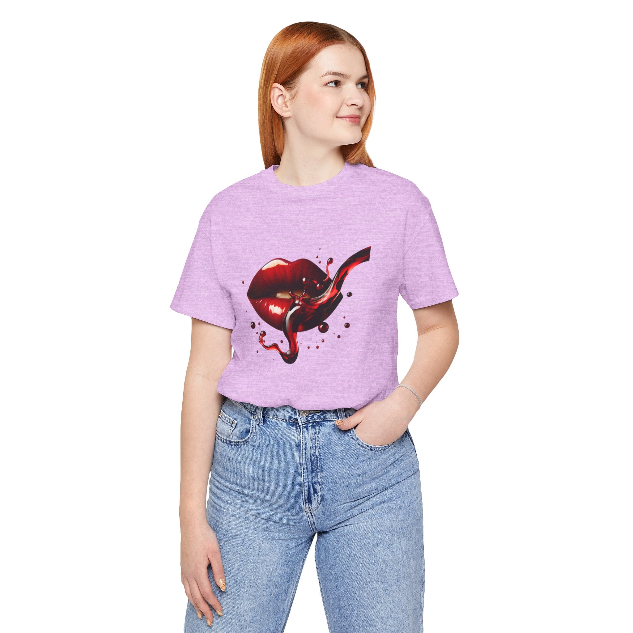 Red Lip Design Unisex Jersey Tee | Casual Wear, Trendy Shirt, Gift for Her, Summer Style, Statement Top