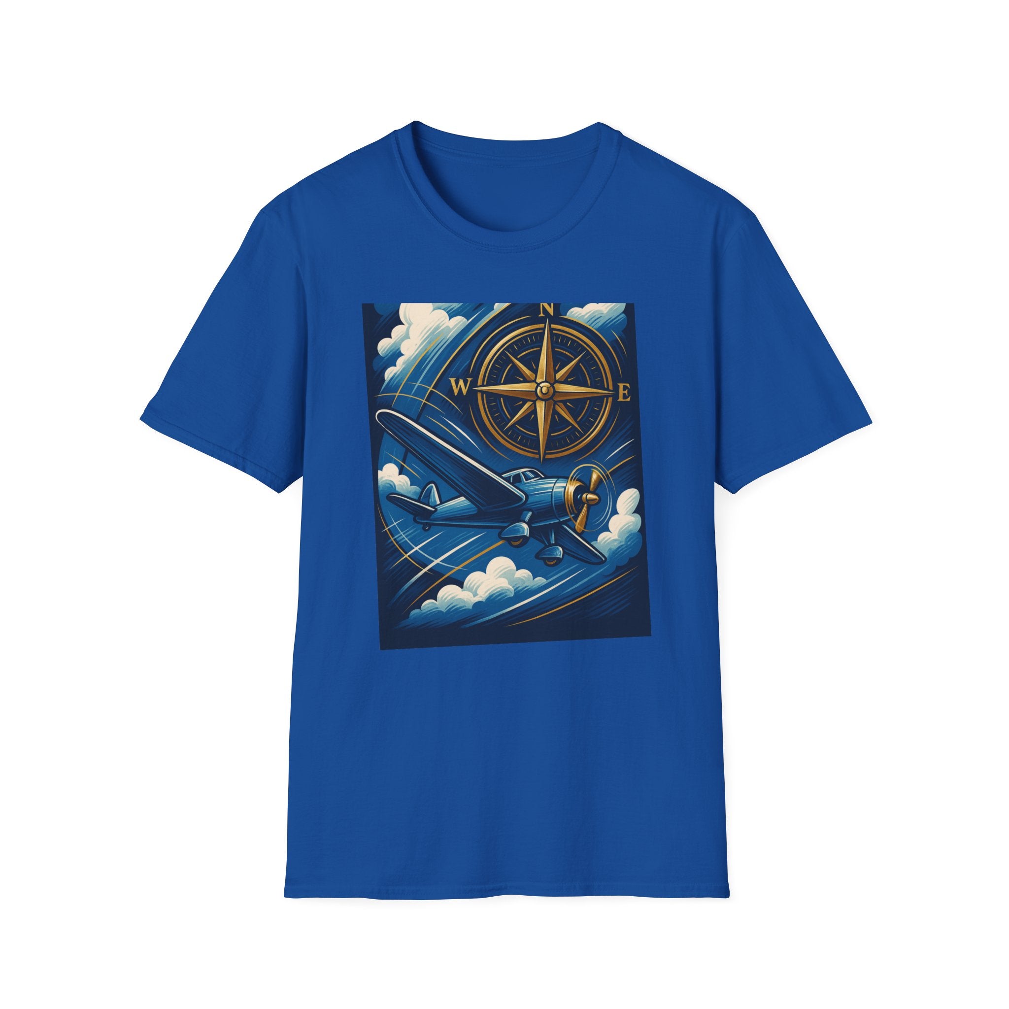 Adventure Compass T-Shirt alongside a compass and map, symbolizing the spirit of adventure and travel gifts.