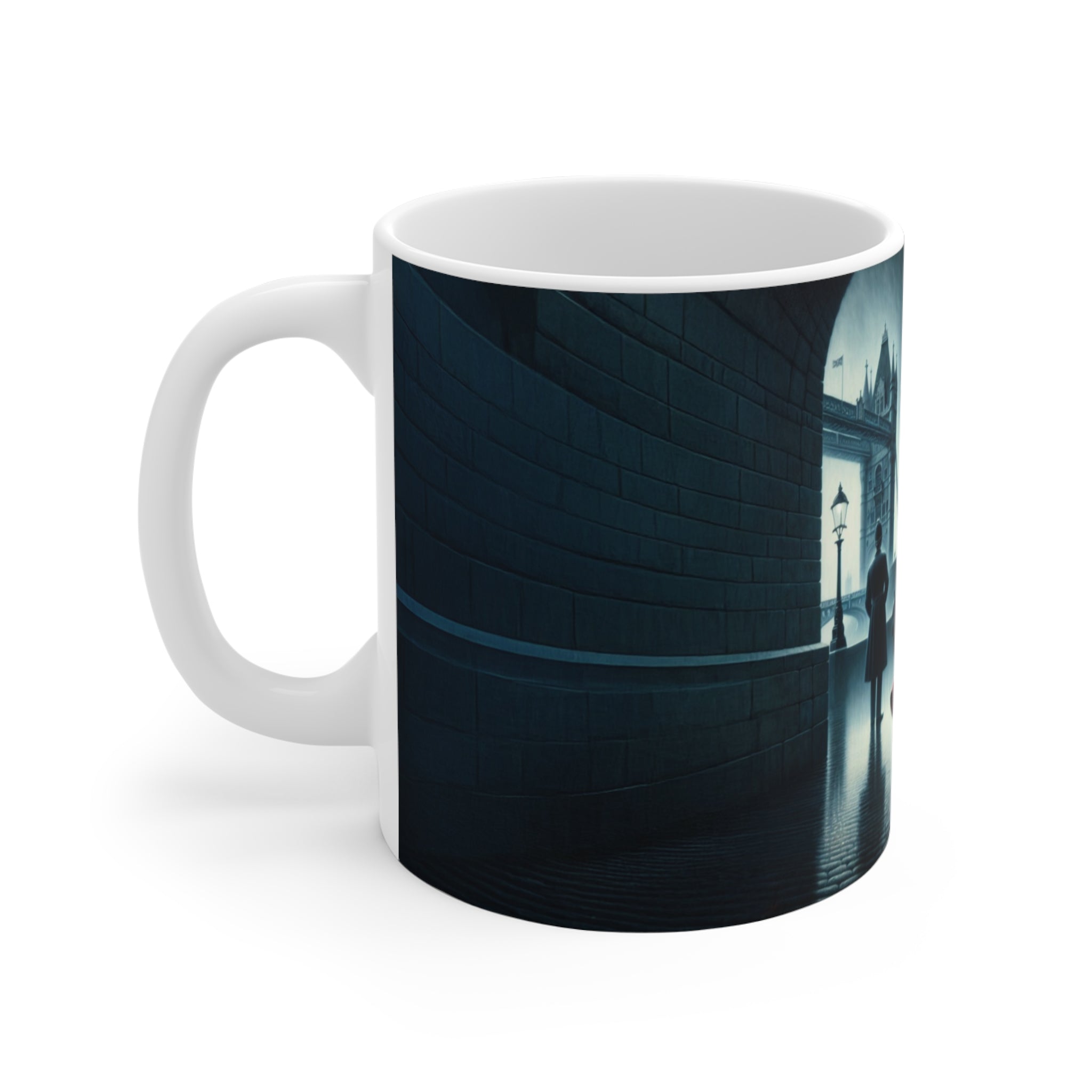 Retro Woman, Tower Bridge, A London Policeman, London Mug, Gift for Enthusiasts, Coffee Cup, Retro, Unique, Mug, Charm, Retro, London