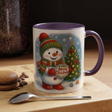 Christmas Snowman Coffee Mug filled with holiday beverages, perfect for making cheerful memories.