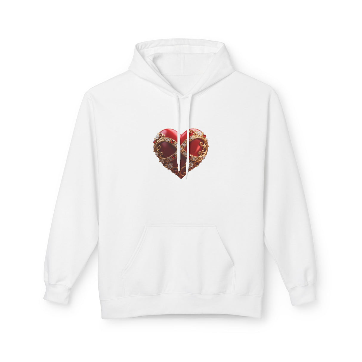 Rose Heart Hoodie — Vintage Floral Heart Graphic Pullover