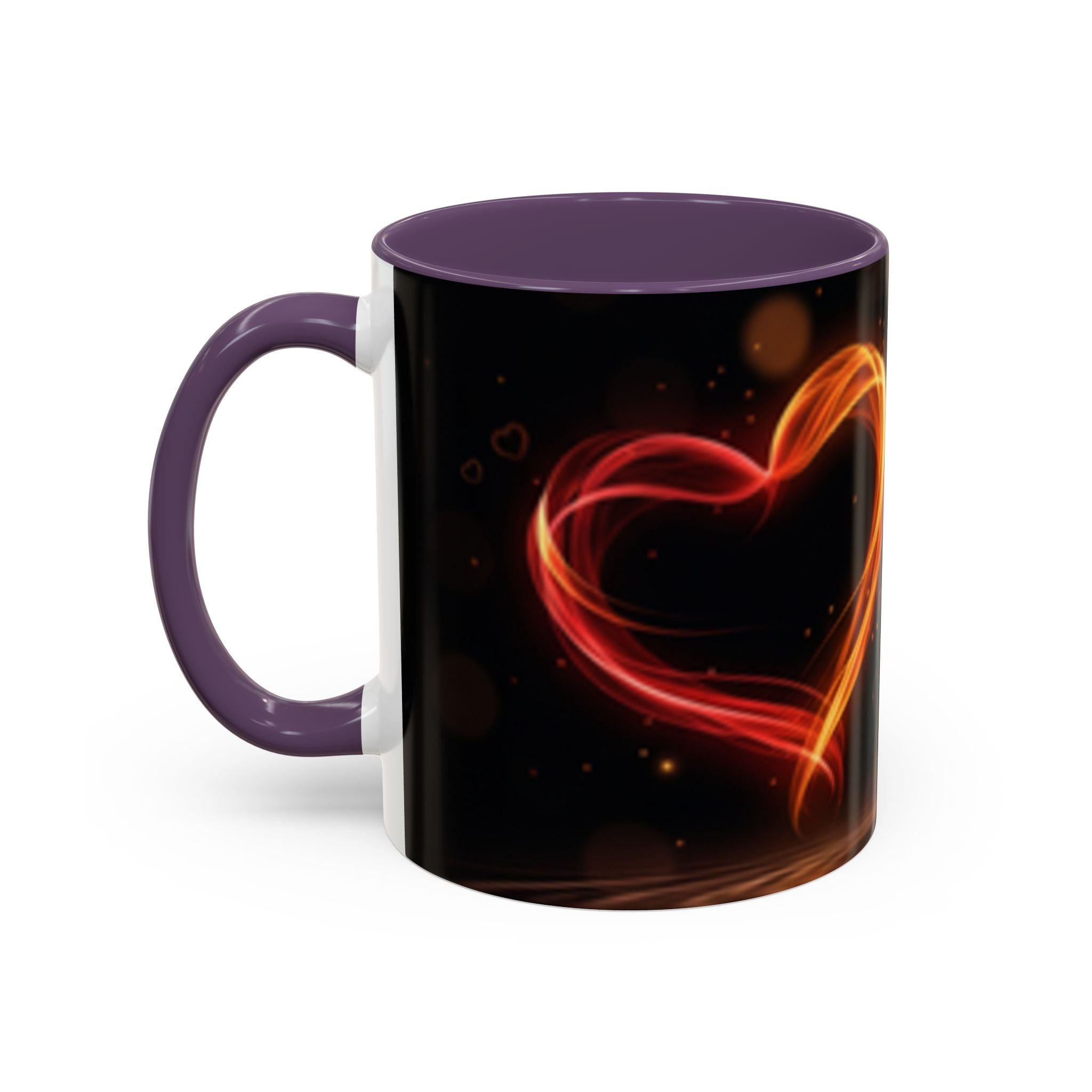 Neon Heart Accent Coffee Mug – Romantic Glow 11/15oz US