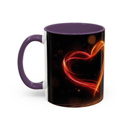 Neon Heart Accent Coffee Mug – Romantic Glow 11/15oz US