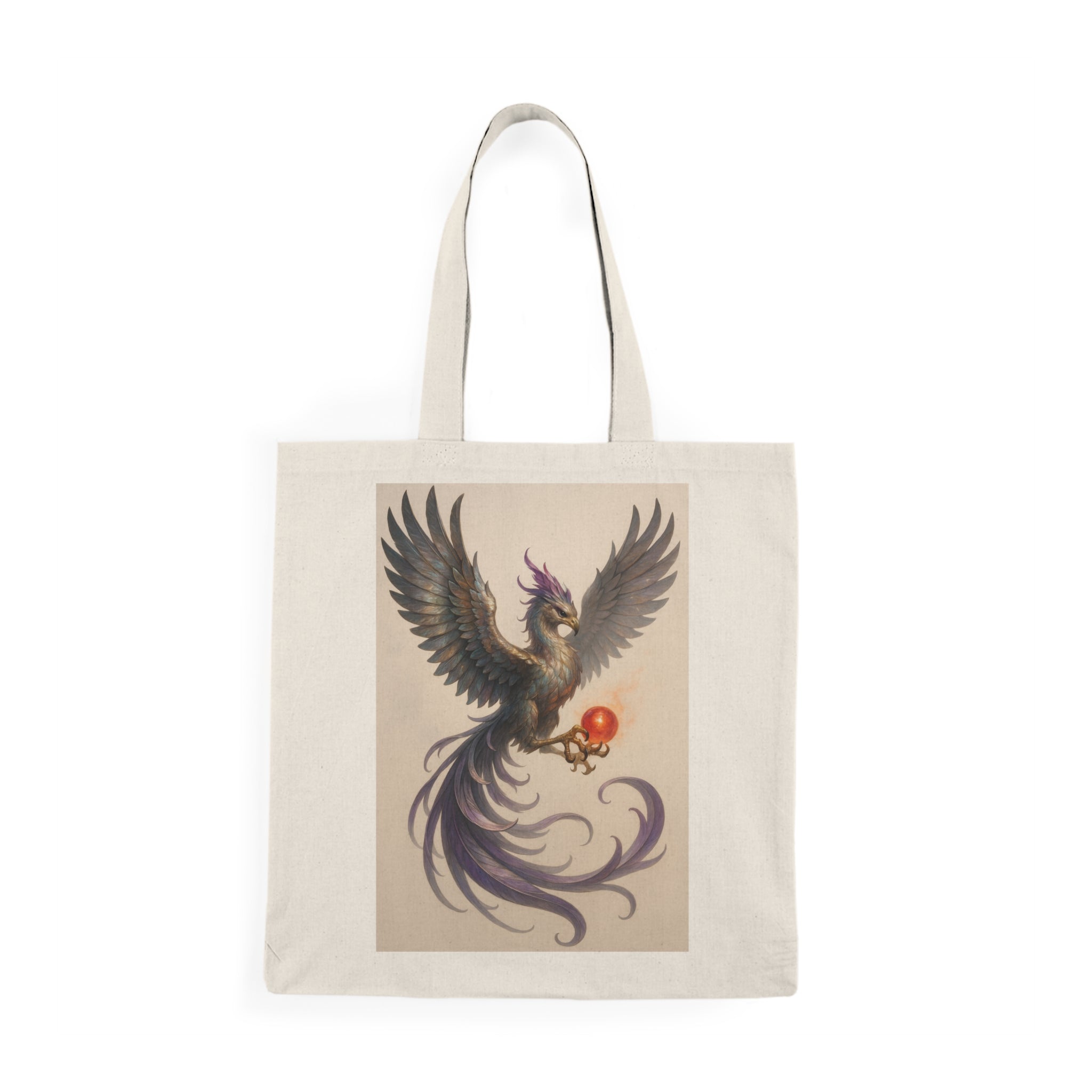 Natural Tote Bag with Enchanting Phoenix Design, Eco-Friendly Bag, Gift for Nature Lovers, Summer, Travel, Shopping, Festivals