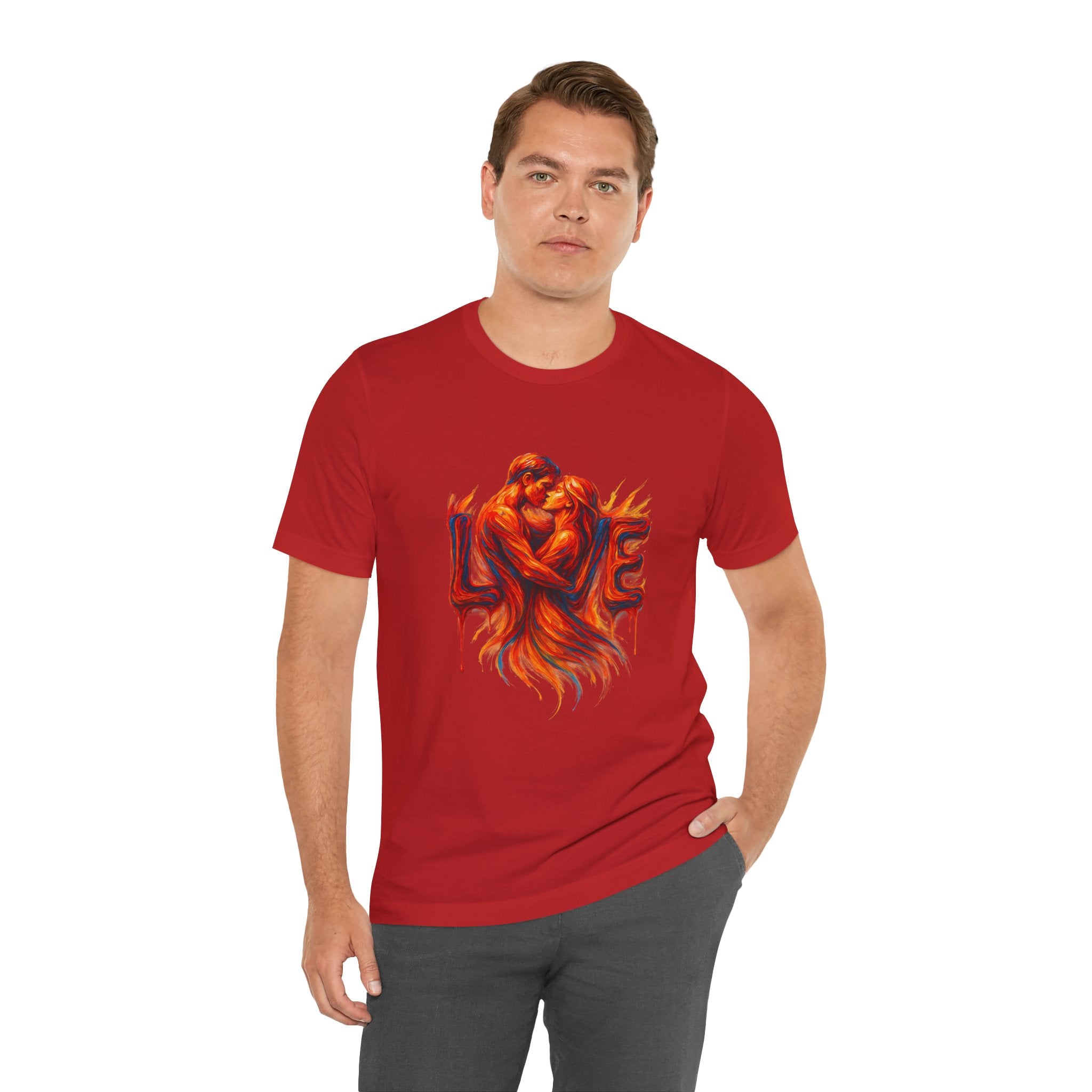 Love Embrace T-Shirt For Him, Romantic Tee, Gift for Couples, Valentine's Day Apparel, Cute Love Shirt, Sweetheart Gift