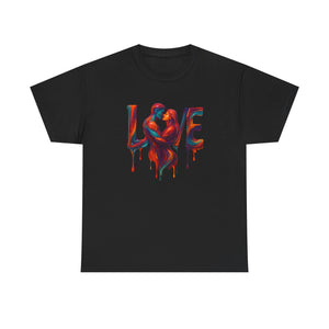 Love Heavy Cotton Tee For Him - Artful Expression for Couples, Gift for Anniversaries, Valentine's Day, Casual Wear, Art Lovers Tee