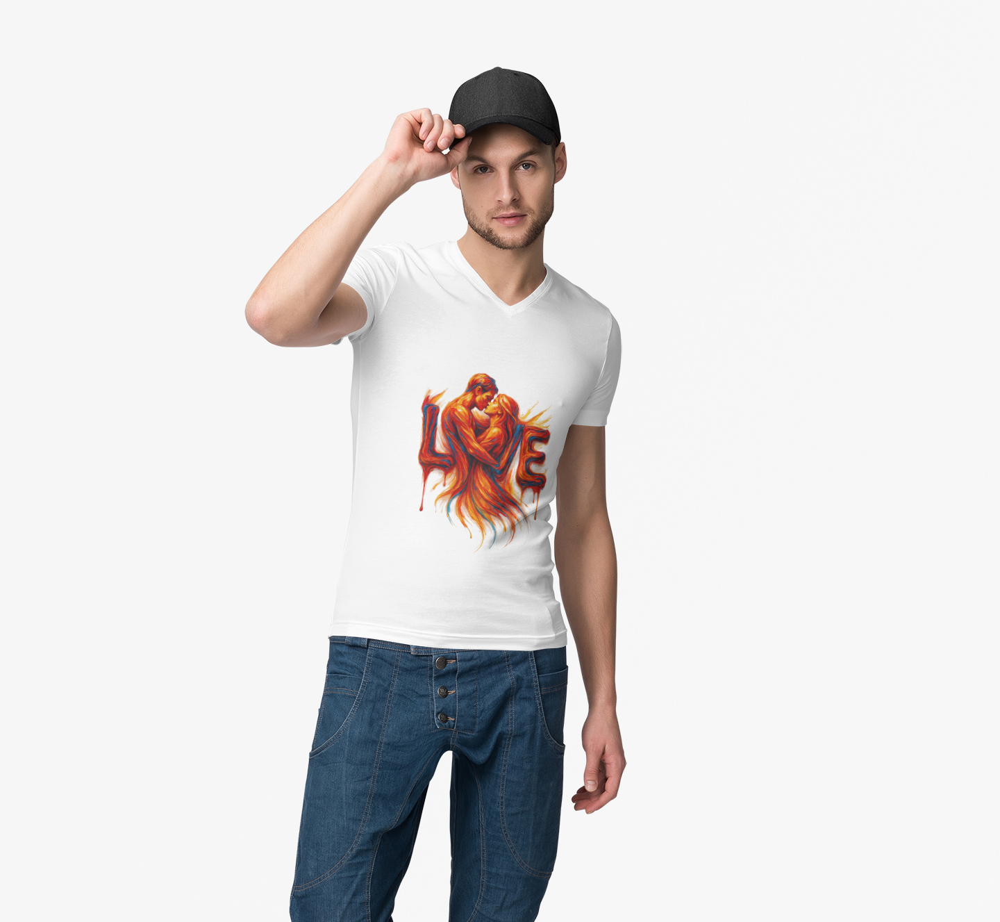Love Embrace T-Shirt For Him, Romantic Tee, Gift for Couples, Valentine's Day Apparel, Cute Love Shirt, Sweetheart Gift