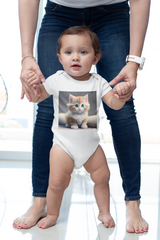 Cute Cat Infant Bodysuit - Adorable Jersey Onesie for Baby, featuring a whimsical cat design perfect for playful infants.