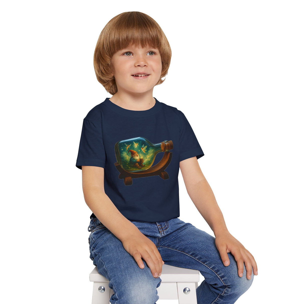 Whimsical Toddler Tee with Bottle Design highlighting the soft, comfy material for all-day wear.