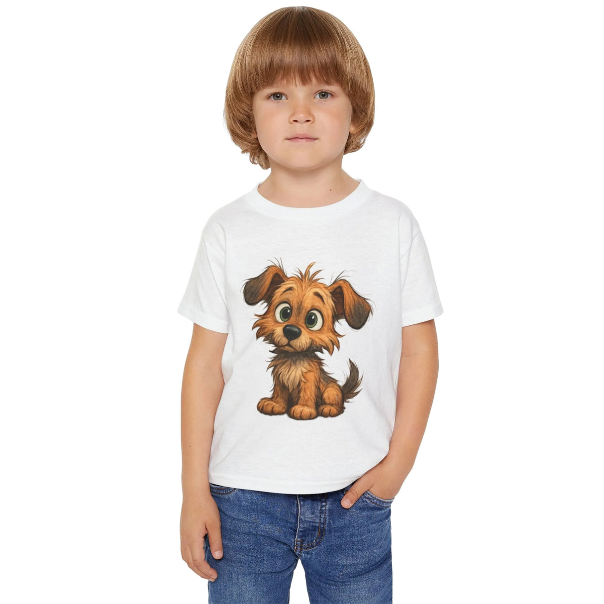 Cute Puppy Toddler T-Shirt in vibrant colors showcasing playful puppy design.