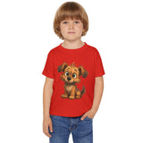 Cute Puppy Toddler T-Shirt displayed on a child, highlighting its charming design.
