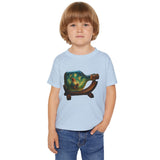 Whimsical Toddler Tee with Bottle Design showcasing the light and breathable fabric meant for active kids.