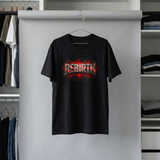 Rebirth Graphic T-Shirt — Distressed Red Flame Logo Tee