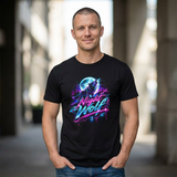 Night Wolf T-Shirt — Retro Neon Wolf Graphic Tee