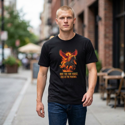 Phoenix Horse T-Shirt Ride the Fire Horse Rise as Phoenix