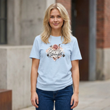 Beauty & Strength Floral T-Shirt — Inspirational Women's Motivational Tee