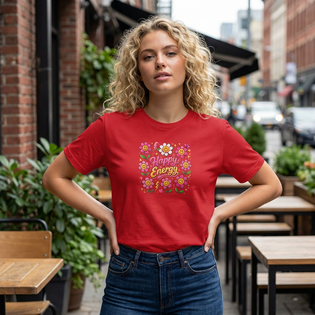 Happy Earth Floral Graphic T-Shirt day graphic design front view