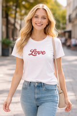 Love Script T-Shirt — Retro Red Cursive Tee