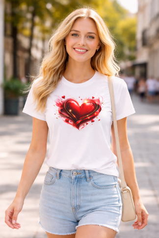 Red Heart Minimal Graphic T-Shirt