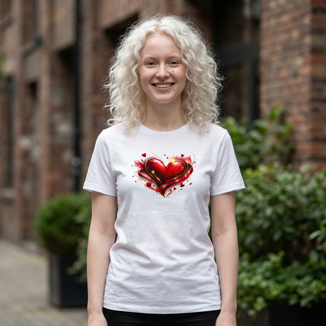 Red Heart Minimal Graphic T-Shirt