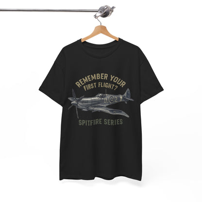 Woman wearing the Spitfire Series T-Shirt, enjoying a casual evening with friends.