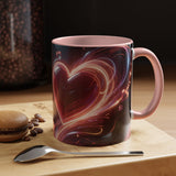 Neon Heart Accent Coffee Mug — Romantic Glow Cup for Valentine’s Day & Gifts US