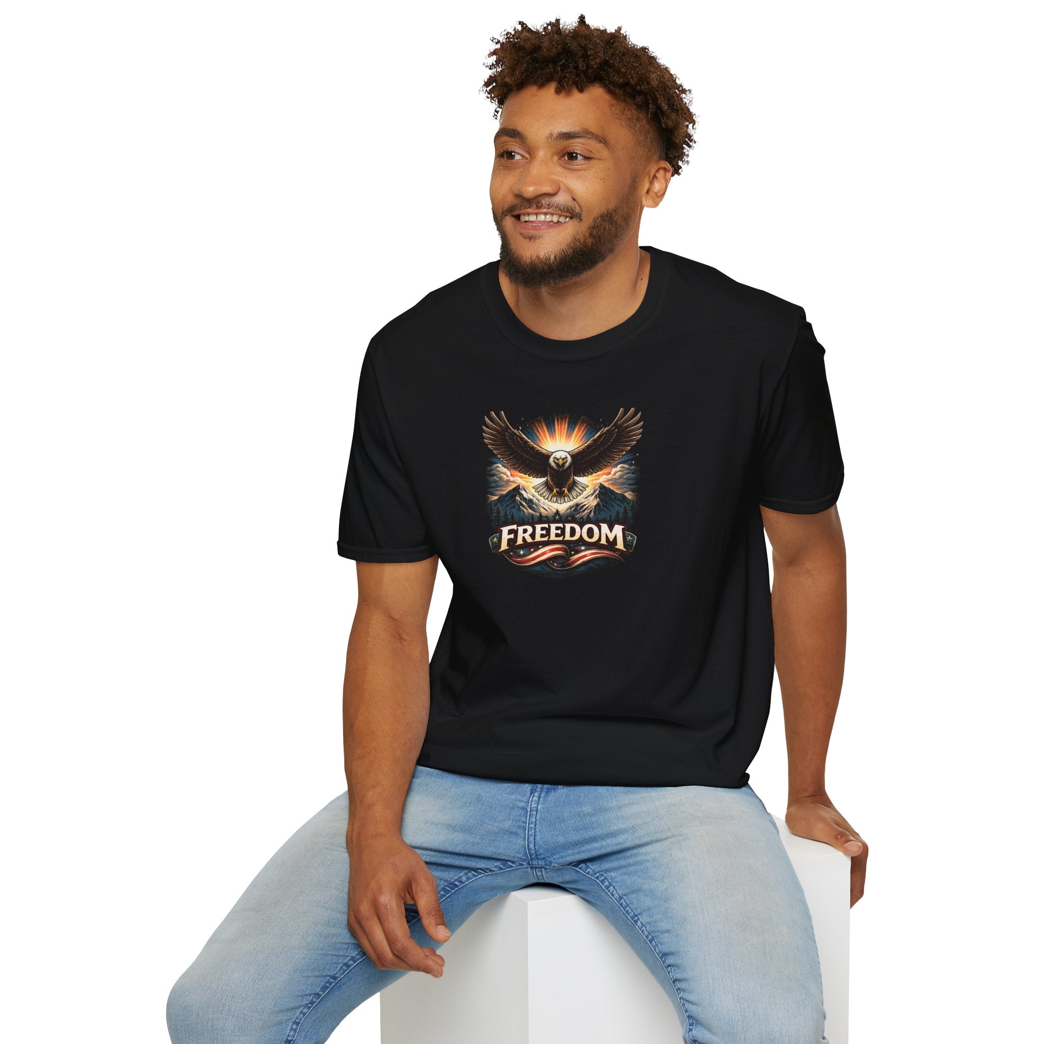  Freedom Eagle T-Shirt featuring a bold eagle graphic and the word &