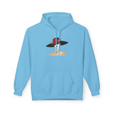 Elegant Lady in Wide-Brim Hat Hoodie — Fashion Illustration Pullover