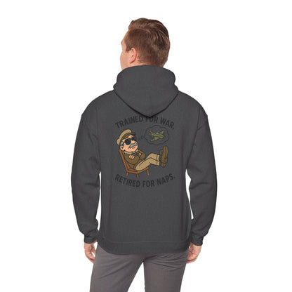 Model showcasing the Retired Pilot Hooded Sweatshirt — &