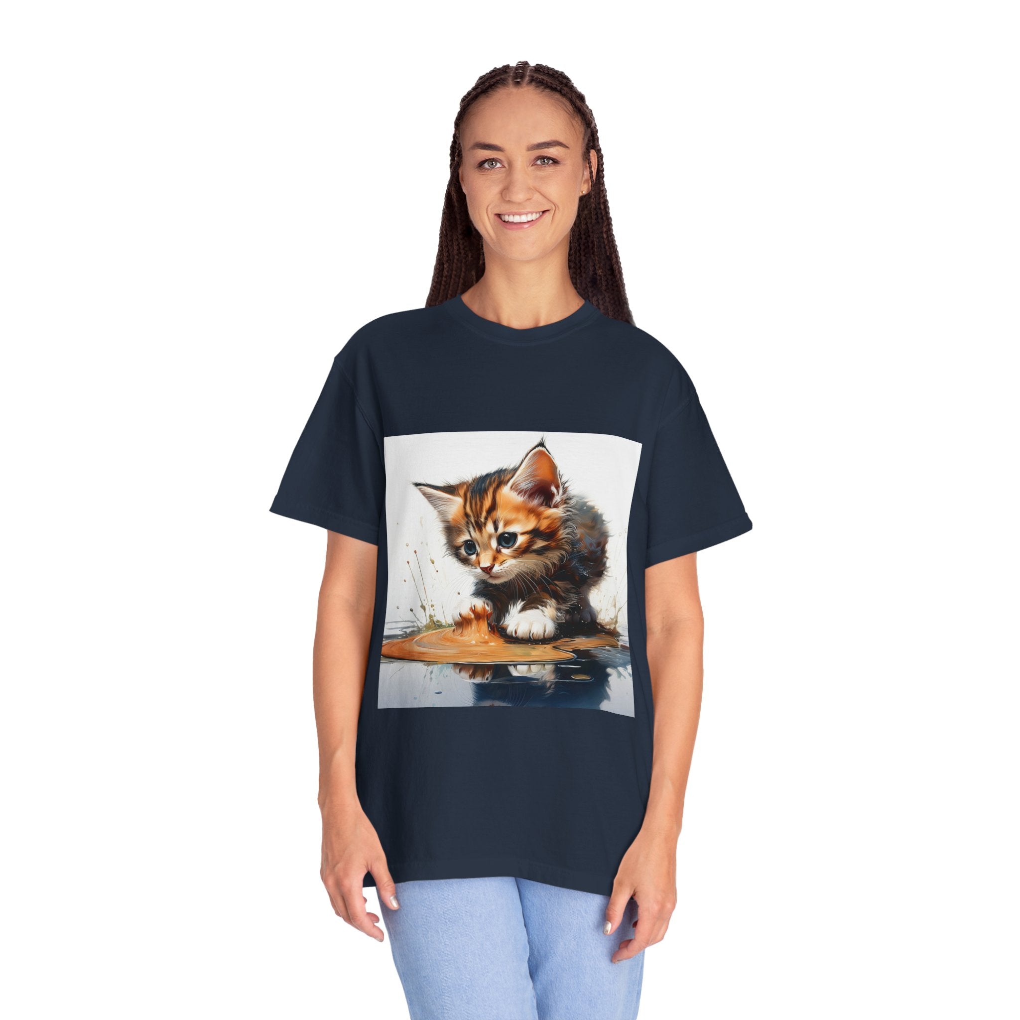 Kitten T-Shirt, Retro Fashion Tee, Stylish Casual Wear, Gift for Her, Trendy T-Shirt for Events
