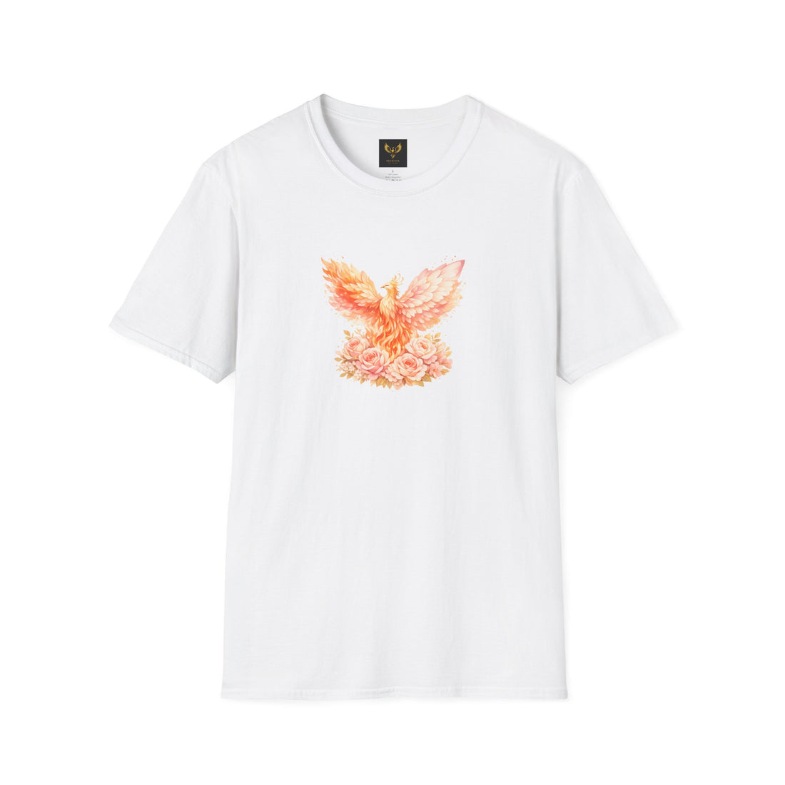Phoenix Floral Graphic T Shirt Watercolor Rising Bird Tee