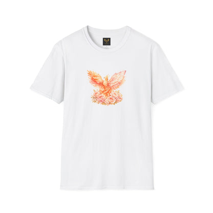 Phoenix Floral Graphic T Shirt Watercolor Rising Bird Tee