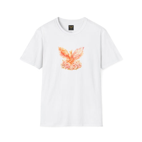 Phoenix Floral Graphic T Shirt Watercolor Rising Bird Tee