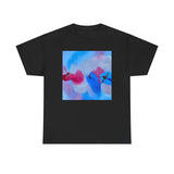 Aerial Smoke Display Tee — Blue & Pink Airshow Pilots T‑Shirt modeled on a person outdoors, highlighting its relaxed fit.