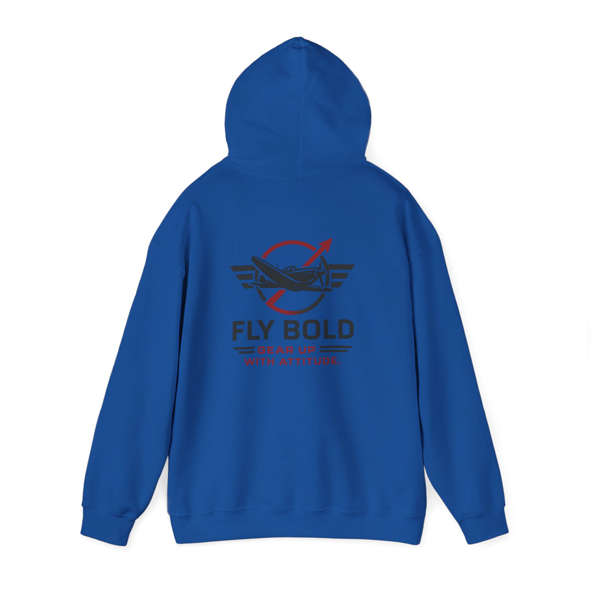 Fly Bold Hoodie being worn at a hangar meetup, representing aviation lifestyle.