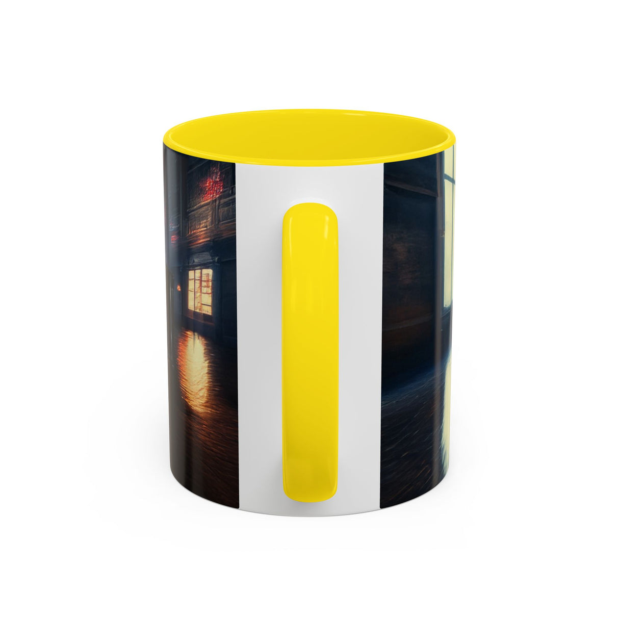 Elegant Urban Nightlife Coffee Mug shown in a stylish café environment, attracting coffee enthusiasts.