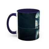 Elegant Cityscape Coffee Mug - 11oz showcased next to pastries for a delightful treat.