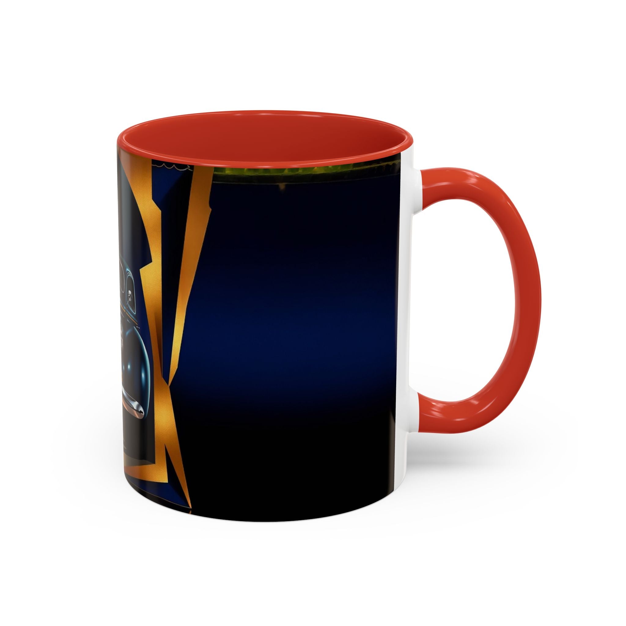Vintage Pin-Up Coffee Mug - Classic Car Design featuring microwave-safe and dishwasher-safe qualities.