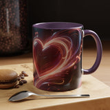 Neon Heart Accent Coffee Mug — Romantic Glow Cup for Valentine’s Day & Gifts US