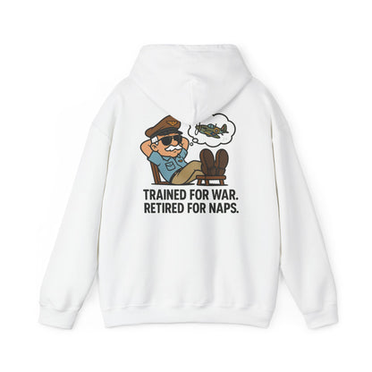 Retired for Naps Hoodie front view featuring &