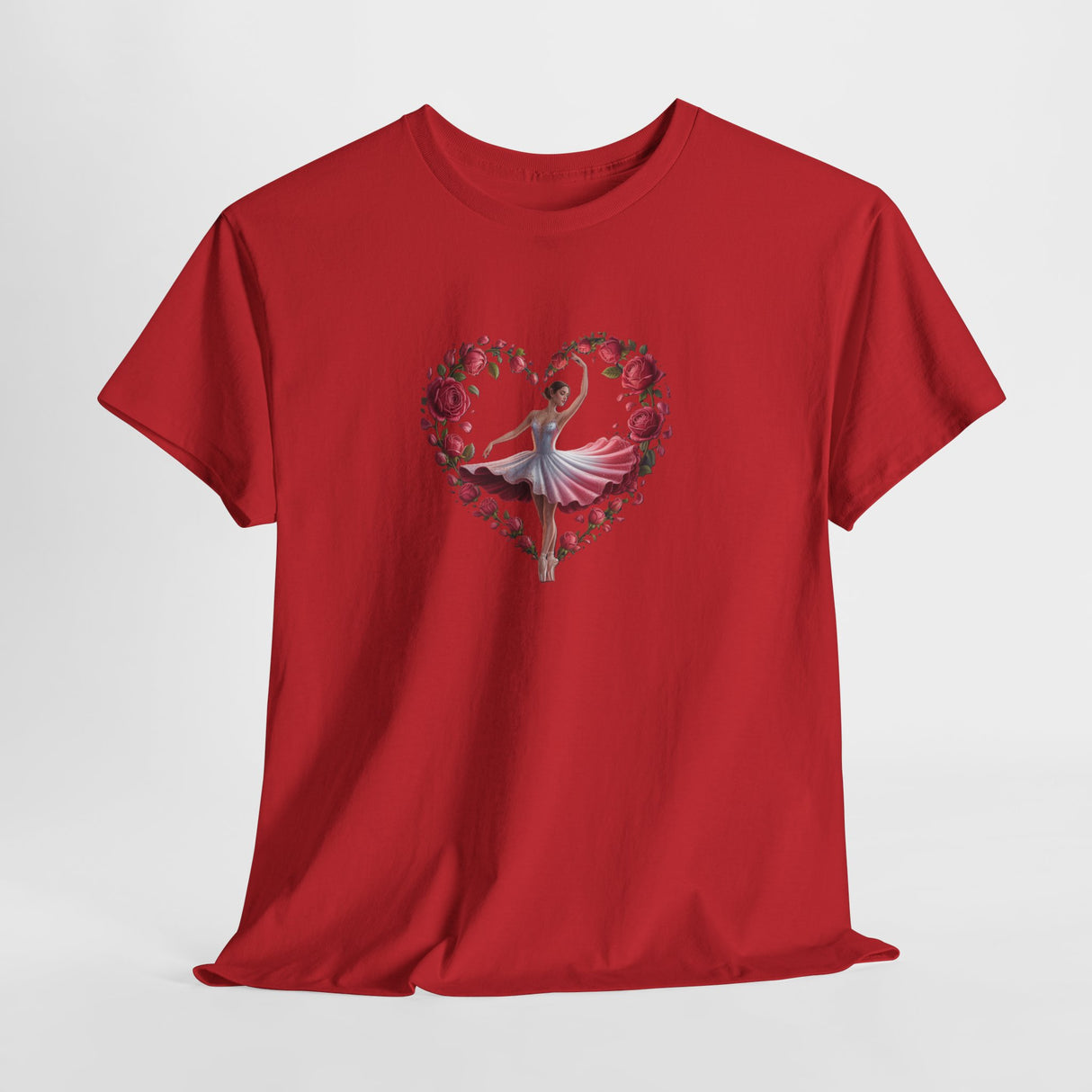 Artistic Ballerina T-Shirt featuring romantic details, ideal for Valentine's Day celebrations.