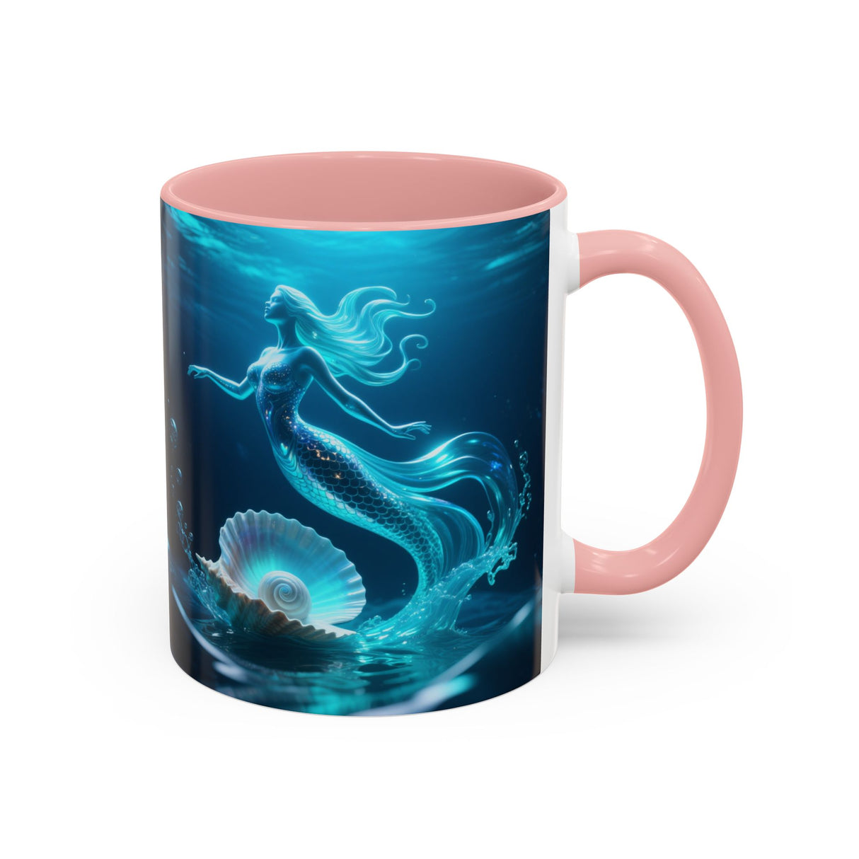 Mermaid Shell Accent Coffee Mug – Ocean Fantasy 11/15oz US