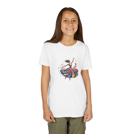 Youth Tee — Colorful Dancing Girl Graphic Shirt Stylish Dancer US