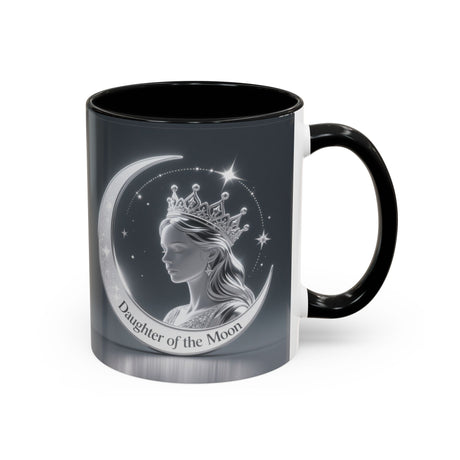 Daughter of the Moon Accent Coffee Mug — Celestial Crowned Woman 11/15oz US